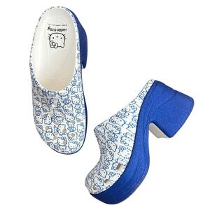 Crocs Hello Kitty x‎ Siren Clogs 50th Anniversary Platform Womens 11 Mens 9 Blue